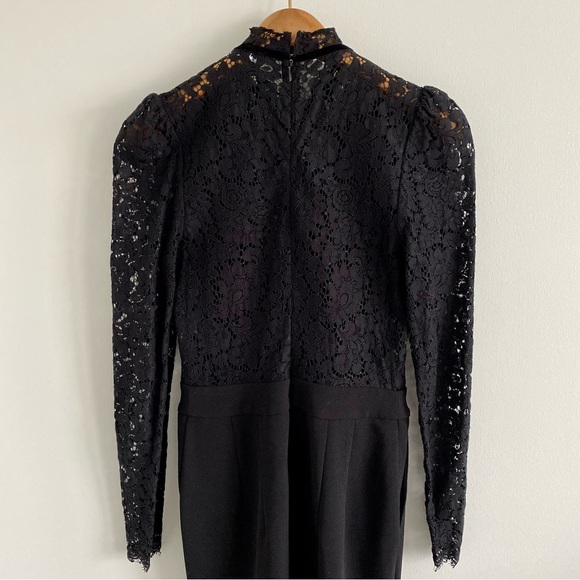 Express Black Lace Long Sleeve Jumpsuit Size 2 - Picture 2 of 8